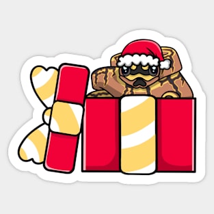 Cute Spider Ball Python in Christmas Gift Sticker